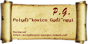 Polyákovics Gyöngyi névjegykártya