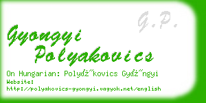 gyongyi polyakovics business card